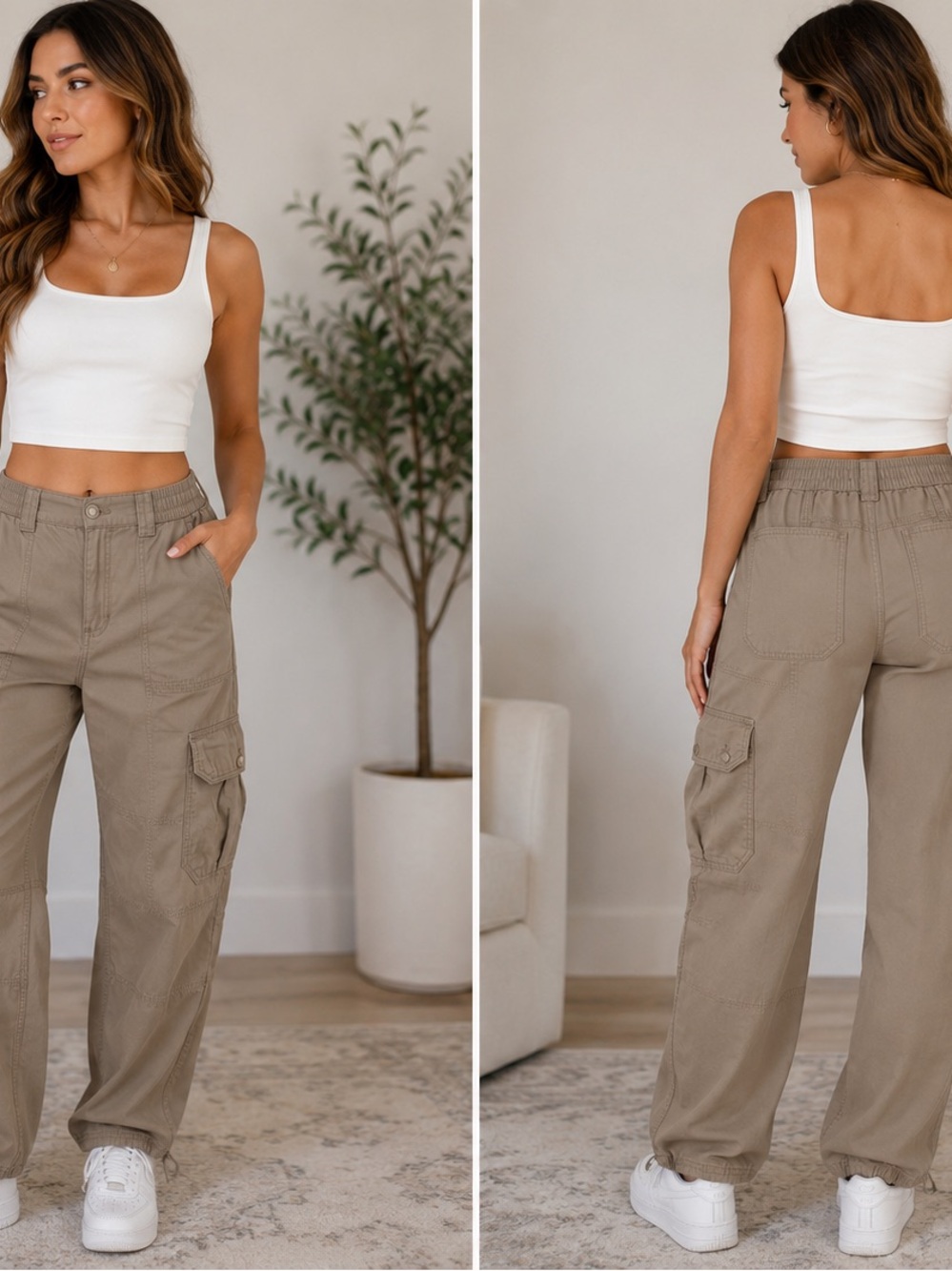 Aeropostale Taupe Cargo Joggers